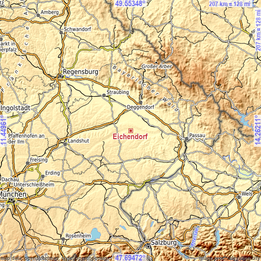 Topographic map of Eichendorf