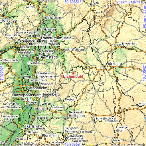 Topographic map of Eichenbühl