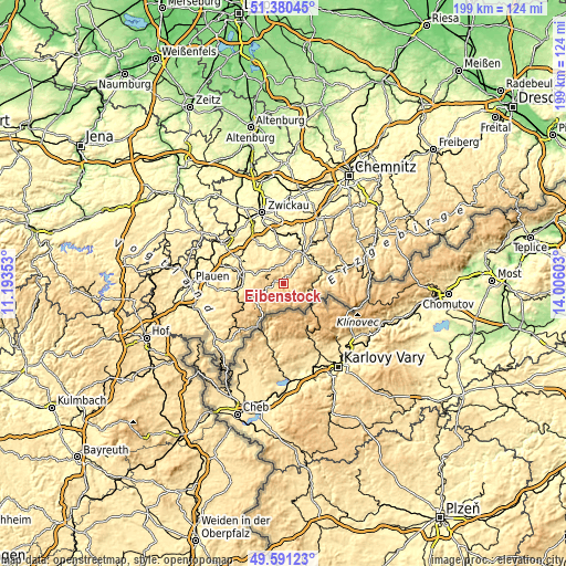 Topographic map of Eibenstock