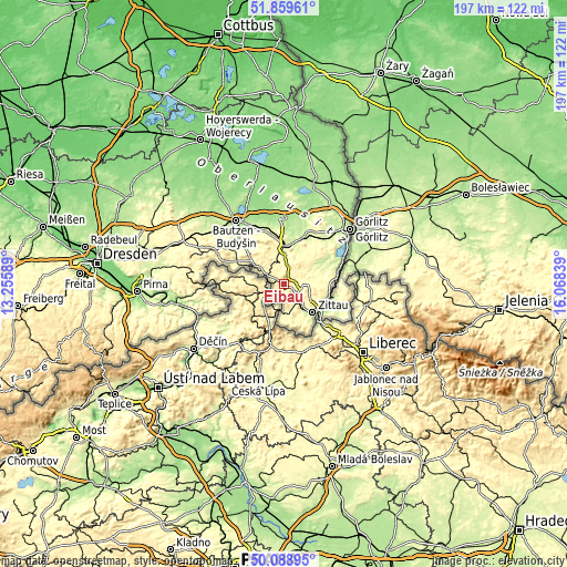 Topographic map of Eibau