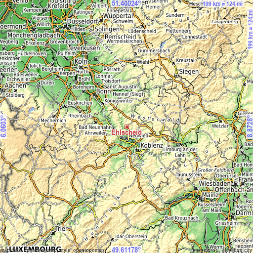 Topographic map of Ehlscheid