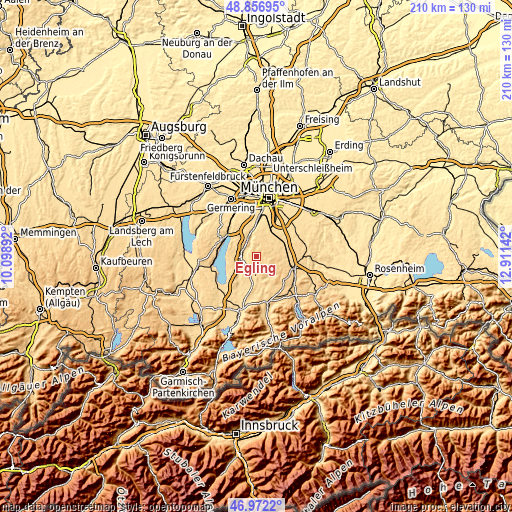 Topographic map of Egling