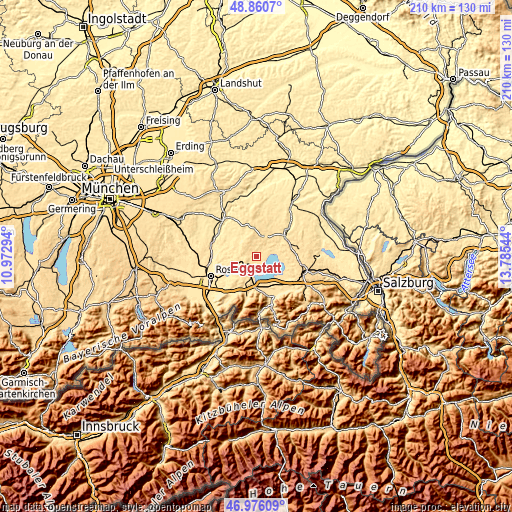 Topographic map of Eggstätt