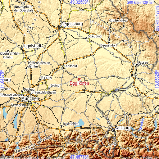 Topographic map of Egglkofen