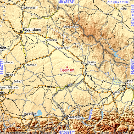 Topographic map of Egglham