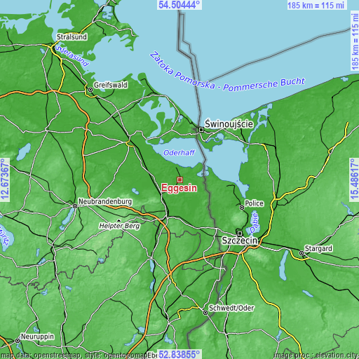 Topographic map of Eggesin