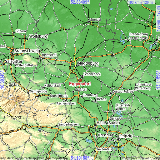 Topographic map of Eggersdorf