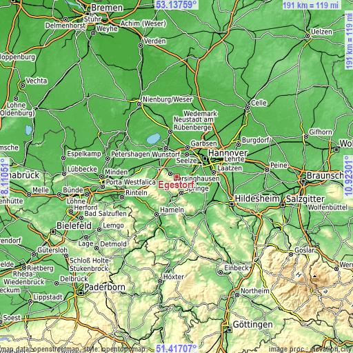 Topographic map of Egestorf