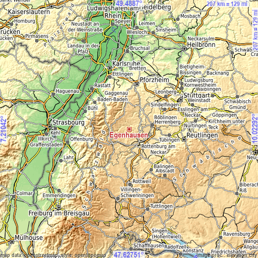 Topographic map of Egenhausen