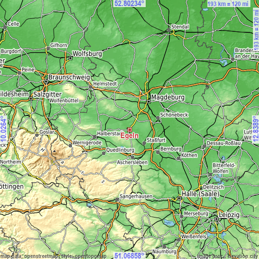 Topographic map of Egeln