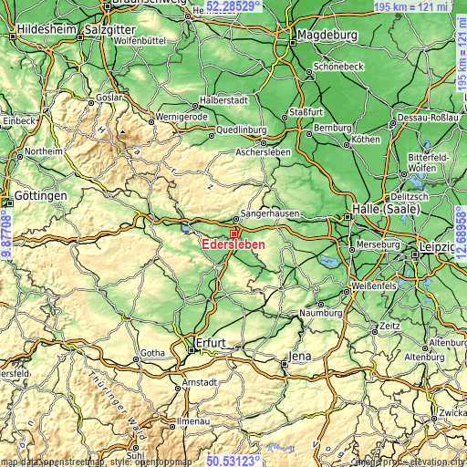 Topographic map of Edersleben