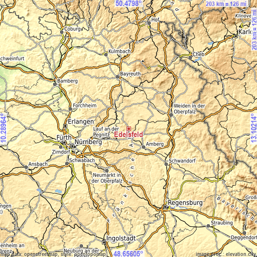 Topographic map of Edelsfeld