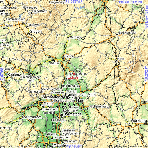 Topographic map of Echzell