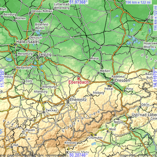 Topographic map of Ebersbach