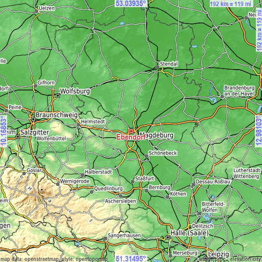 Topographic map of Ebendorf