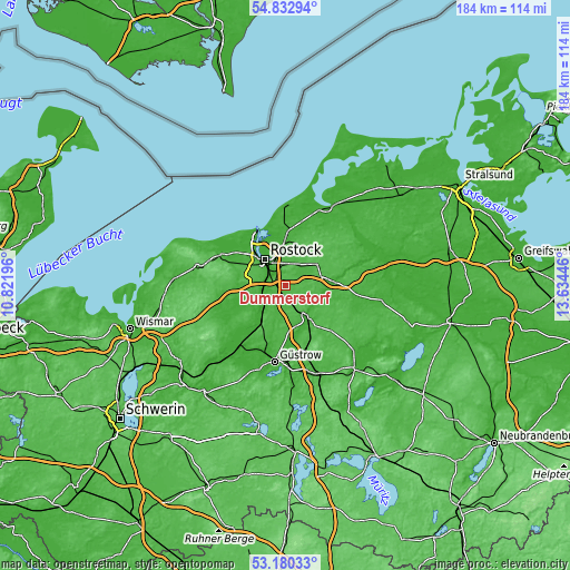 Topographic map of Dummerstorf