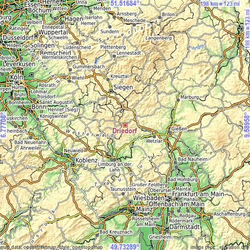 Topographic map of Driedorf