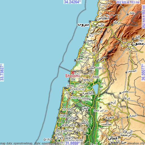 Topographic map of Shelomi