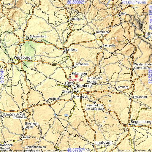 Topographic map of Dormitz