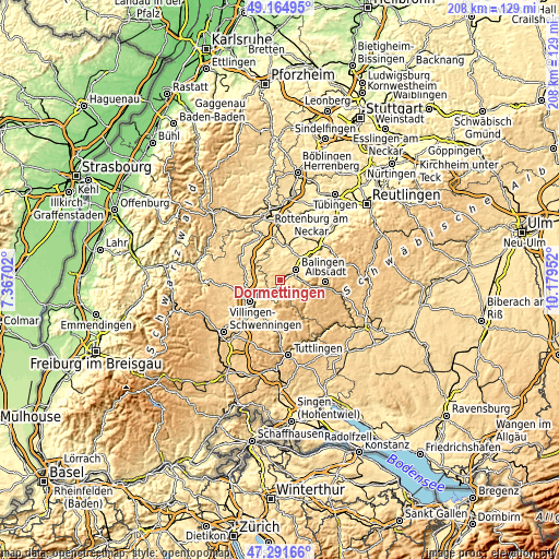 Topographic map of Dormettingen