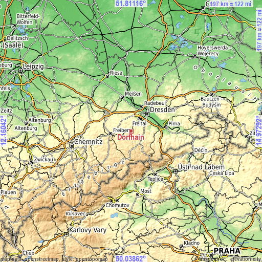 Topographic map of Dorfhain