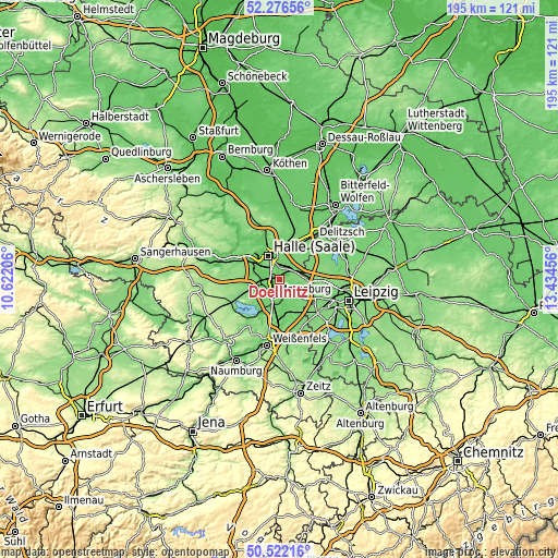 Topographic map of Döllnitz