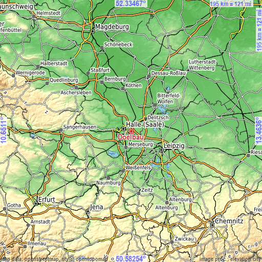 Topographic map of Dölbau