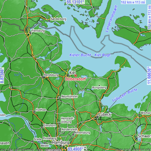 Topographic map of Dobersdorf