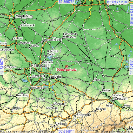 Topographic map of Doberschütz