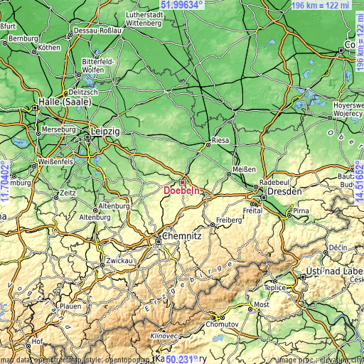 Topographic map of Döbeln