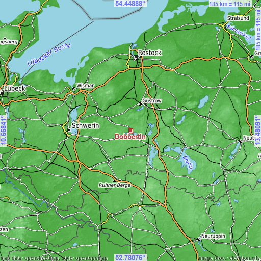 Topographic map of Dobbertin