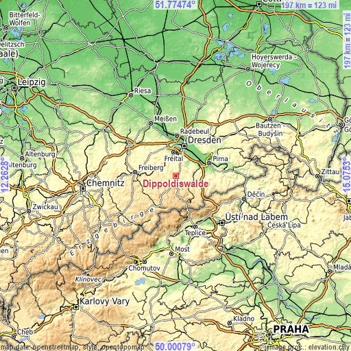 Topographic map of Dippoldiswalde