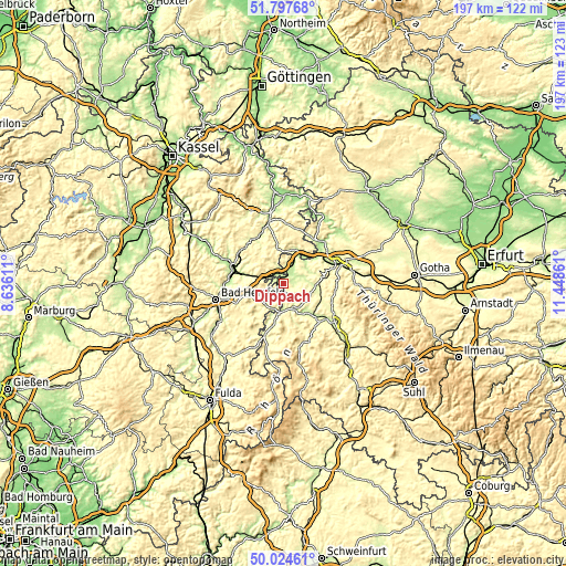 Topographic map of Dippach