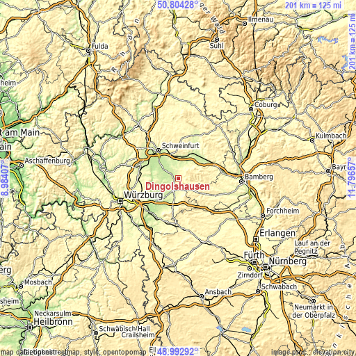 Topographic map of Dingolshausen