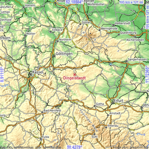 Topographic map of Dingelstädt