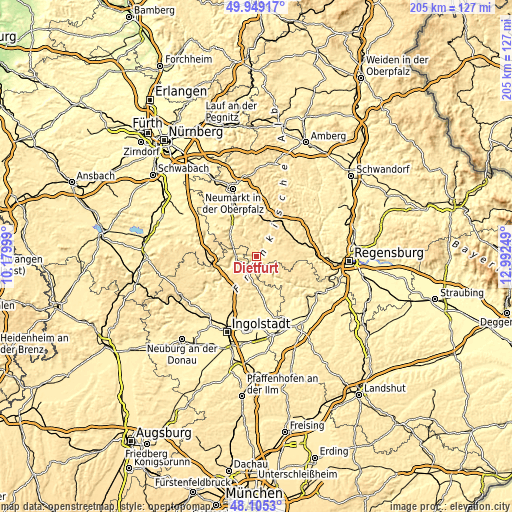 Topographic map of Dietfurt