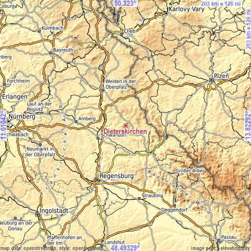 Topographic map of Dieterskirchen