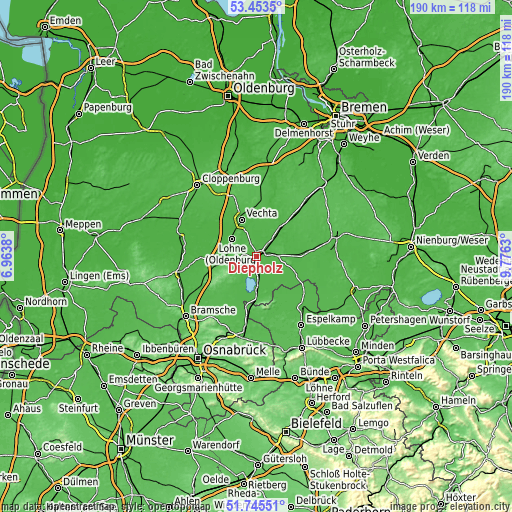 Topographic map of Diepholz