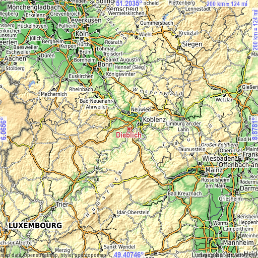 Topographic map of Dieblich