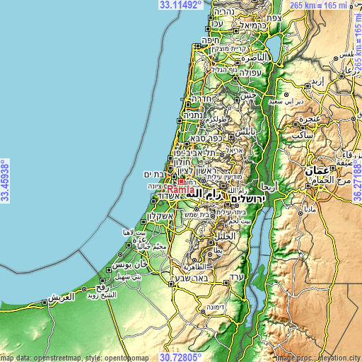 Topographic map of Ramla