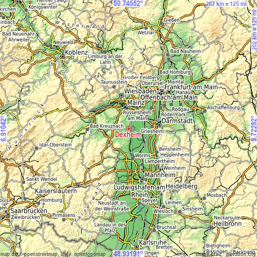 Topographic map of Dexheim