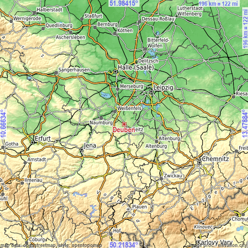 Topographic map of Deuben