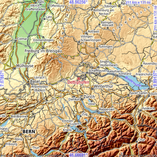 Topographic map of Dettighofen