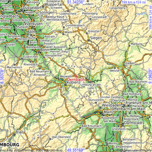 Topographic map of Dernbach