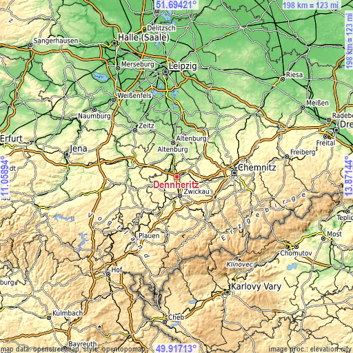 Topographic map of Dennheritz