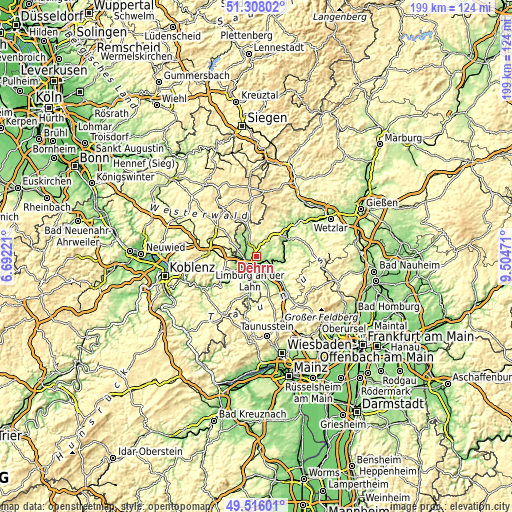 Topographic map of Dehrn