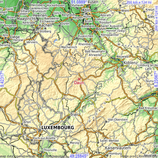 Topographic map of Daun