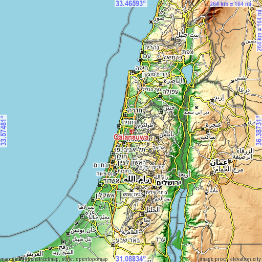 Topographic map of Qalansuwa