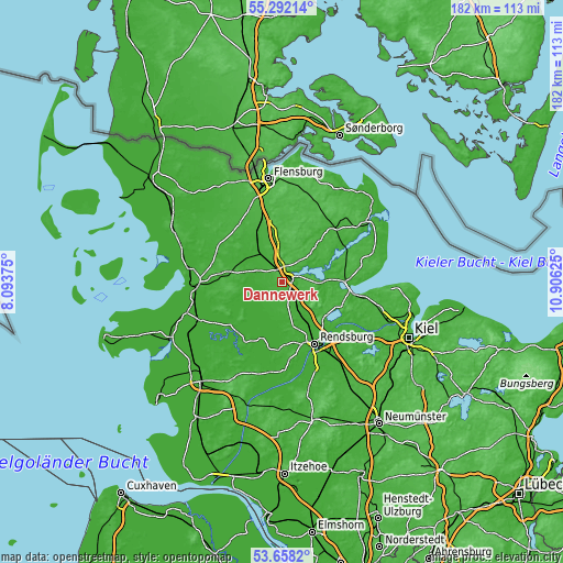 Topographic map of Dannewerk