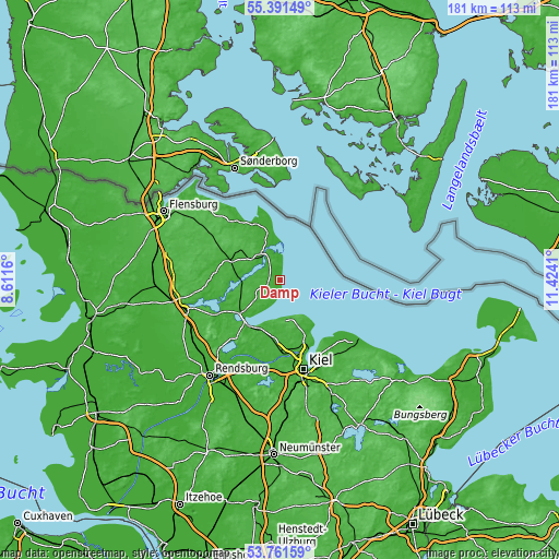 Topographic map of Damp